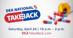 Take back drugs day is Saturday, April 24